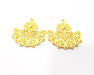 2 Gold Charms Gold Plated Charms  (36x34mm)  G16366