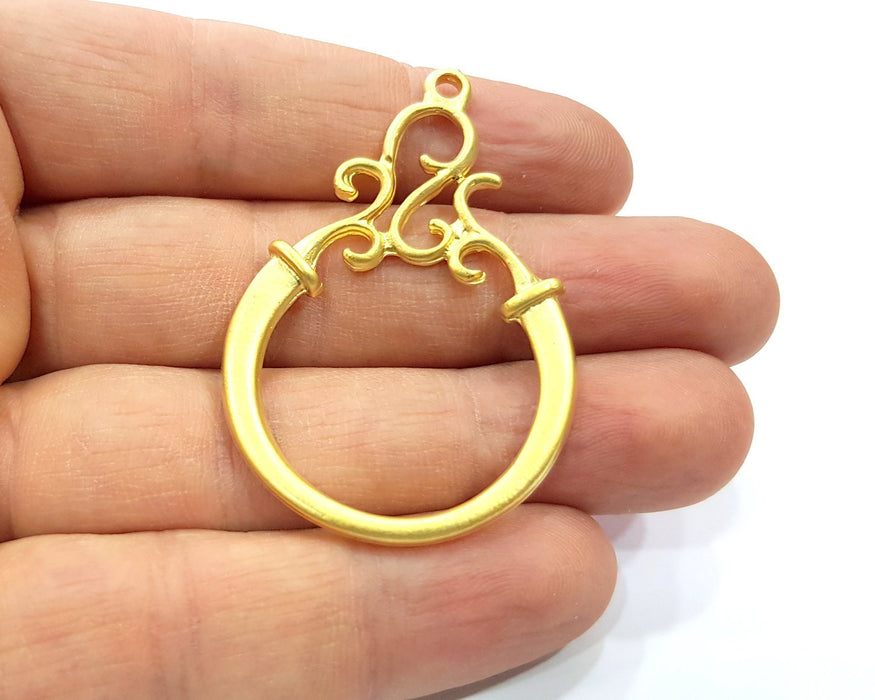 2 Gold Charms Gold Plated Charms  (52x35mm)  G16369