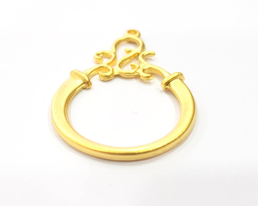 2 Gold Charms Gold Plated Charms  (52x35mm)  G16369