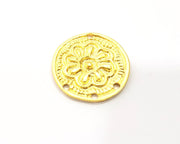 2 Flower Charms Gold Plated Charms  (30mm)  G16370