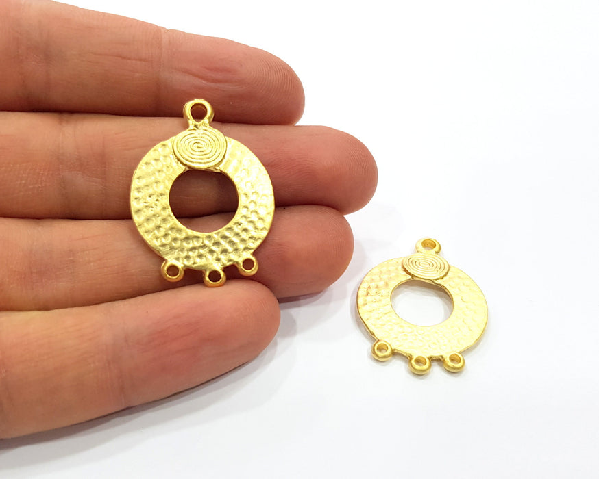 2 Gold Connector Charms Gold Plated Charms  (33x24mm)  G16373