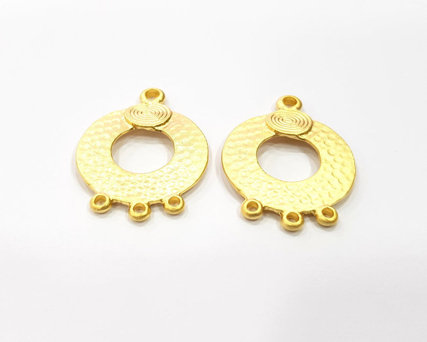 2 Gold Connector Charms Gold Plated Charms  (33x24mm)  G16373
