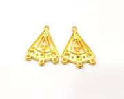 4 Gold Connector Charms Gold Plated Charms  (30x19mm)  G16377