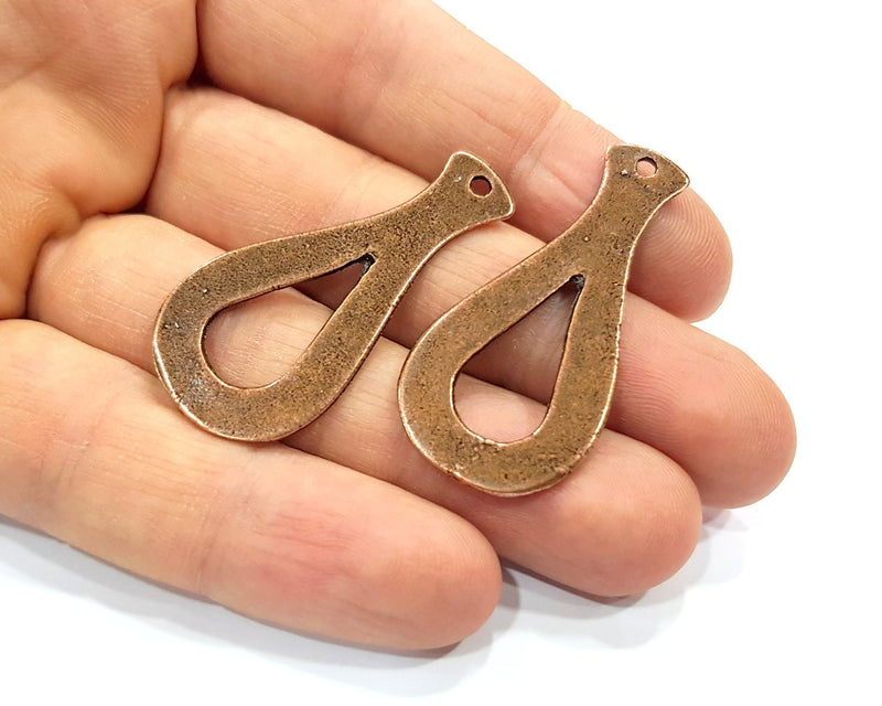 4 Copper Charm Antique Copper Charm (43x21mm) G16381