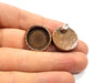 Earring Blank Backs Base Settings Copper Resin Blank Cabochon Base inlay Mountings Antique Copper Plated (18mm blank) 1 Pair G16382