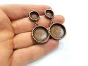 Earring Blank Backs Base Copper Resin Blank Cabochon Base inlay Mountings Antique Copper Plated (22mm + 12mm ) 1 Pair G16394