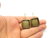 Earring Blank Backs Antique Bronze Resin Base inlay Cabochon Mountings Setting Antique Bronze Plated Brass (18mm blank) 1 pair G15544
