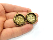 Earring Blank Backs Antique Bronze Resin Base inlay Cabochon Mountings Setting Antique Bronze Plated Brass (20mm blank) 1 pair G15545
