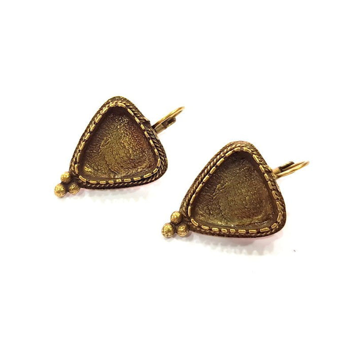 Earring Blank Backs Antique Bronze Resin Base inlay Cabochon Mountings Setting Antique Bronze Plated Brass (15mm blank) 1 pair G15546