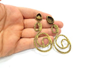 Earring Blank Backs Antique Bronze Resin Base inlay Cabochon Mountings Setting Antique Bronze Plated Brass (14x10mm blank) 1 pair G15553
