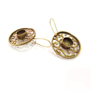 Earring Blank Backs Antique Bronze Resin Base inlay Cabochon Mountings Setting Antique Bronze Plated Brass (10mm blank) 1 pair G15554