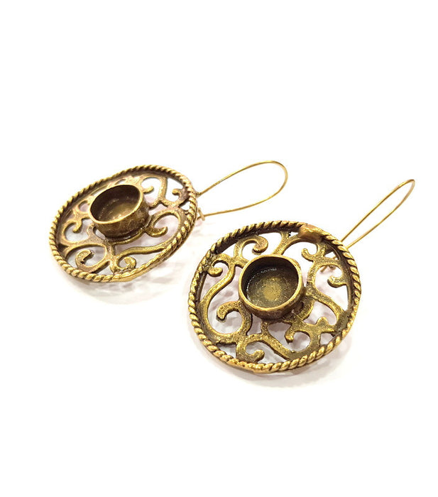 Earring Blank Backs Antique Bronze Resin Base inlay Cabochon Mountings Setting Antique Bronze Plated Brass (10mm blank) 1 pair G15554