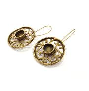 Earring Blank Backs Antique Bronze Resin Base inlay Cabochon Mountings Setting Antique Bronze Plated Brass (10mm blank) 1 pair G15554
