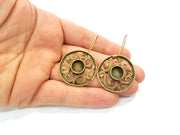 Earring Blank Backs Antique Bronze Resin Base inlay Cabochon Mountings Setting Antique Bronze Plated Brass (10mm blank) 1 pair G15554