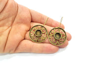 Earring Blank Backs Antique Bronze Resin Base inlay Cabochon Mountings Setting Antique Bronze Plated Brass (10mm blank) 1 pair G15554