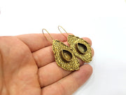 Earring Blank Backs Antique Bronze Resin Base inlay Cabochon Mountings Setting Antique Bronze Plated Brass (18x13mm blank) 1 pair G15556