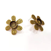Earring Blank Backs Antique Bronze Resin Base inlay Cabochon Mountings Setting Antique Bronze Plated Brass (10mm blank) 1 pair G15557