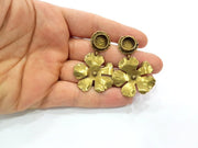 Earring Blank Backs Antique Bronze Resin Base inlay Cabochon Mountings Setting Antique Bronze Plated Brass (10mm blank) 1 pair G15558