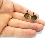 Earring Blank Backs Antique Bronze Resin Base inlay Cabochon Mountings Setting Antique Bronze Plated Brass (6mm blank) 1 pair G15560