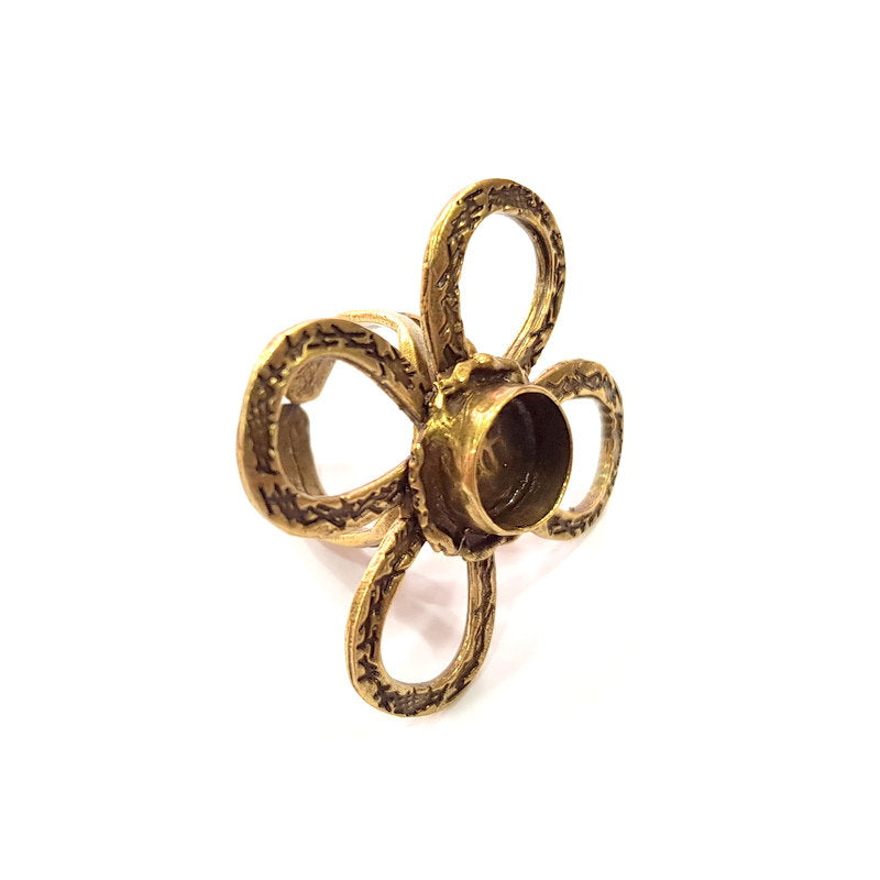 Antique Bronze Ring Blank Ring Setting inlay Blank Mosaic Bezel Base Cabochon Mountings (10mm Blank)Antique Bronze Plated Brass G15563