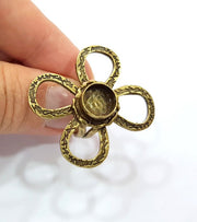 Antique Bronze Ring Blank Ring Setting inlay Blank Mosaic Bezel Base Cabochon Mountings (10mm Blank)Antique Bronze Plated Brass G15563