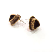Earring Blank Backs Antique Bronze Resin Base inlay Cabochon Mountings Setting Antique Bronze Plated Brass (9x7mm blank) 1 pair G15564