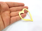 Gold Heart Pendant Gold Plated Metal (60x47mm)  G15565
