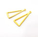 2 Triangle Charm Gold Plated Charms Gold Plated Metal (40x15mm)  G15566