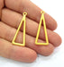 2 Triangle Charm Gold Plated Charms Gold Plated Metal (40x15mm)  G15566