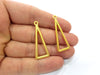 2 Triangle Charm Gold Plated Charms Gold Plated Metal (40x15mm)  G15566