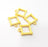 4 Square Charm Gold Plated Charms Gold Plated Metal (45x15mm)  G15567