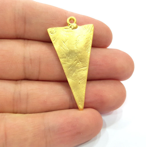 2 Triangle Charm Gold Plated Charms Gold Plated Metal (44x22mm)  G15568