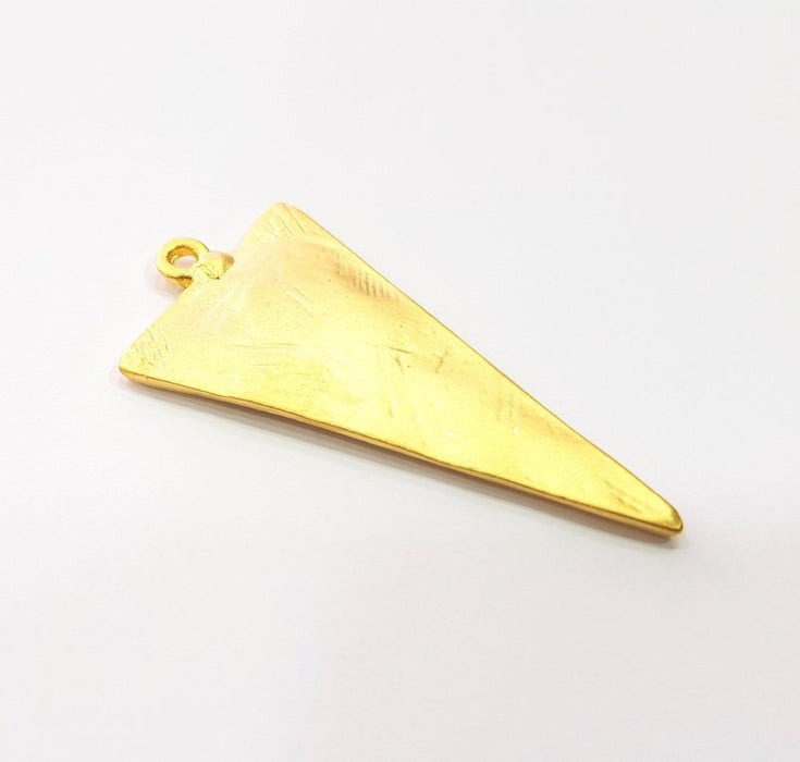 2 Triangle Charm Gold Plated Charms Gold Plated Metal (44x22mm)  G15568