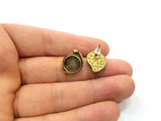 Earring Blank Backs Antique Bronze Resin Base inlay Cabochon Mountings Setting Antique Bronze Plated Brass (10mm blank) 1 pair G15570