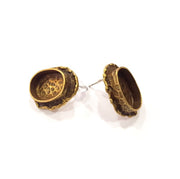 Earring Blank Backs Antique Bronze Resin Base inlay Cabochon Mountings Setting Antique Bronze Plated Brass (14x10mm blank) 1 pair G15576