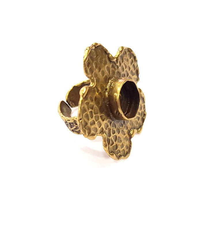 Antique Bronze Ring Blank Ring Setting inlay Blank Mosaic Bezel Base Cabochon Mountings (10mm Blank)Antique Bronze Plated Brass G15577