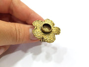 Antique Bronze Ring Blank Ring Setting inlay Blank Mosaic Bezel Base Cabochon Mountings (10mm Blank)Antique Bronze Plated Brass G15577