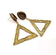Earring Blank Backs Antique Bronze Resin Base inlay Cabochon Mountings Setting Antique Bronze Plated Brass (14x10mm blank) 1 pair G15591
