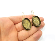 Earring Blank Backs Antique Bronze Resin Base inlay Cabochon Mountings Setting Antique Bronze Plated Brass (25x18mm blank) 1 pair G15597