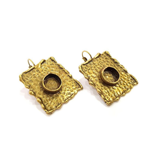 Earring Blank Backs Antique Bronze Resin Base inlay Cabochon Mountings Setting Antique Bronze Plated Brass (10mm blank) 1 pair G15598