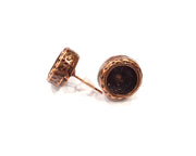 Earring Blank Backs Base Settings Copper Resin Blank Cabochon Base inlay Mountings Antique Copper Plated (8mm blank) 1 Pair G16402