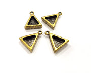 4 Triangle Base Resin Base Pendant Blank inlay Blank Mosaic Blank Bezel Setting Mountings Antique Bronze Plated Metal (9x8mm blank) G16413