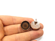 Round Earring Blank Backs Base Copper Resin Blank Cabochon Base inlay Mountings Antique Copper Plated (16mm) 1 Pair G16417