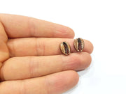 10 Cowrie Shell Charms Antique Copper Charm Antique Copper Plated Metal (13x10mm) G16428