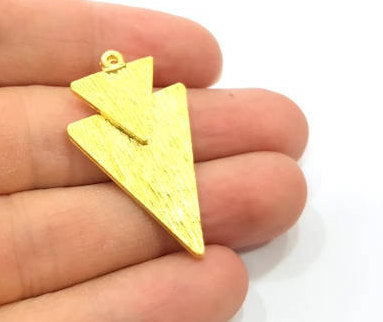 2 Triangle Pendant Gold Plated Pendant (40x23mm)  G10339