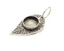 Silver Leaf Pendant Blank Connector Mosaic Base Blank inlay Blank Necklace Blank Resin Blank Antique Silver Plated Brass ( 18mm )  G16433