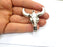 Ox Head Skull Pendant with nose ring Antique Silver Plated Pendant (44x42mm) G16434