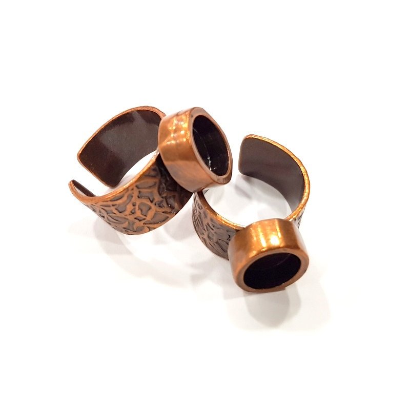 Copper Ring Blank Setting Cabochon Base inlay Ring Backs Mounting Adjustable Ring Base Bezel (10x8mm blank) Antique Copper Plated G15640
