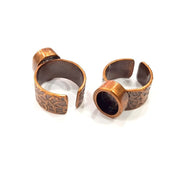 Copper Ring Blank Setting Cabochon Base inlay Ring Backs Mounting Adjustable Ring Base Bezel (10x8mm blank) Antique Copper Plated G15640