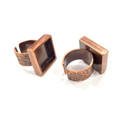 Copper Ring Blank Setting Cabochon Base inlay Ring Backs Mounting Adjustable Ring Base Bezel (16x16mm blank) Antique Copper Plated G15641